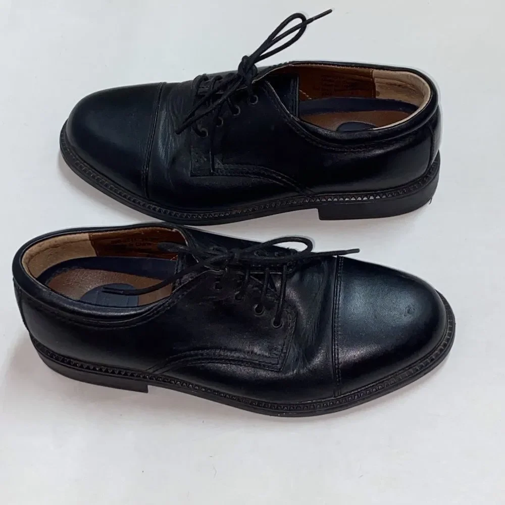 Dockers Classic Black Men's Leather Derbys Size 10.5W